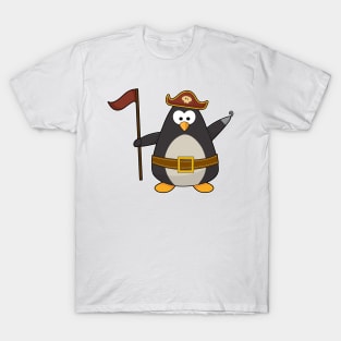 Penguin as Pirate with Pirate belt & Pirate hat T-Shirt